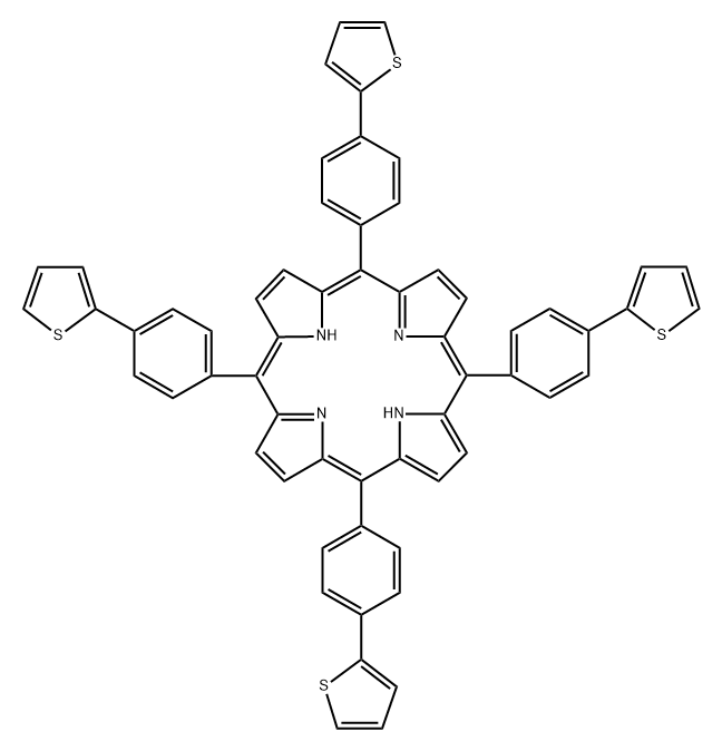 5,10,15,20-tetrakis(4-thienylphenyl)-21H,23H-Porphine Structure