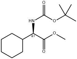 Cyclohexaneacetic acid, α-[[(1,1-dimethylethoxy)carbonyl]amino]-, methyl ester, (αR)- Structure