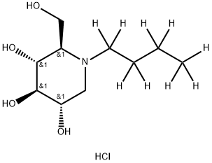 [2H9]-N-丁基脱氧野尻霉素盐酸盐 结构式