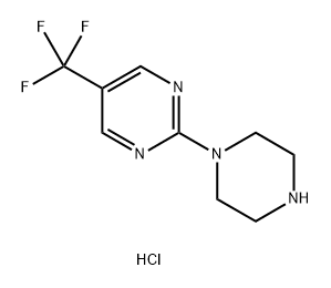 Pyrimidine, 2-(1-piperazinyl)-5-(trifluoromethyl)-, hydrochloride (1:1) Structure