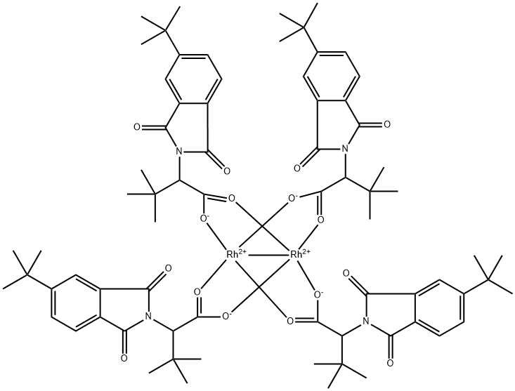 TETRAKIS[5-T-BUTYL-PHTHALOYL-N-(S)-TERT-LEUCINATO]DIRHODIUMBIS(ETHYLACETATE)ADDUCTRH2(S-TERTPTTL)4, 1884452-99-6, 结构式
