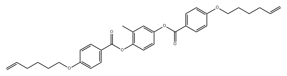 Benzoic acid, 4-(5-hexen-1-yloxy)-, 1,1'-(2-methyl-1,4-phenylene) ester Struktur