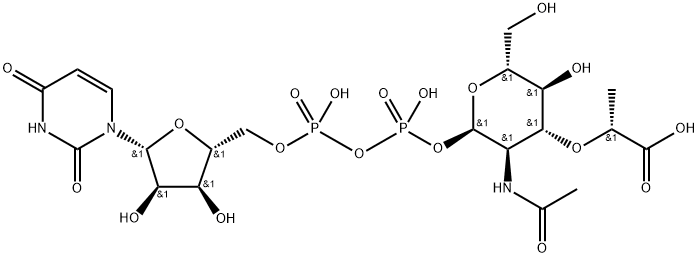 UDP-N-Acetylmuramic acid trisodium salt Structure