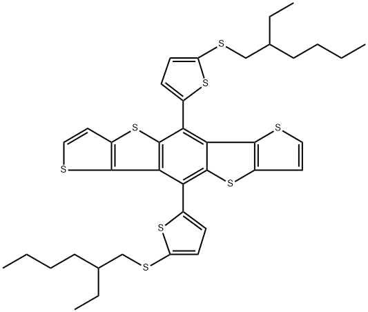 5,10-bis[5-[(2-ethylhexyl)thio]-2-thienyl]dithieno[2,3-d:2',3'-d']benzo[1,2-b:4,5-b']dithiophene Structure