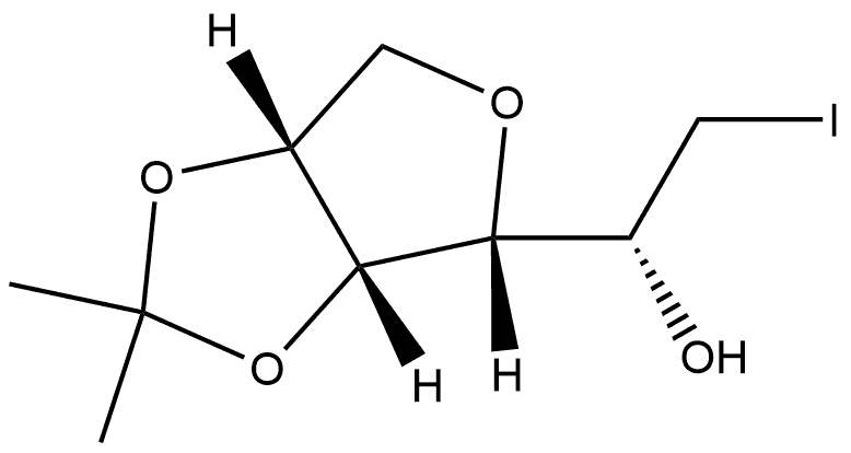 D-Glucitol, 3,6-anhydro-1-deoxy-1-iodo-4,5-O-(1-methylethylidene)- Structure