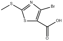 4-溴-2-(甲硫基)噻唑-5-羧酸, 1889811-49-7, 结构式