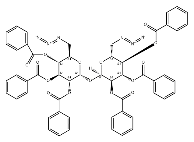 α-D-Glucopyranoside, 6-azido-2,3,4-tri-O-benzoyl-6-deoxy-α-D-glucopyranosyl 6-azido-6-deoxy-, 2,3,4-tribenzoate (9CI)