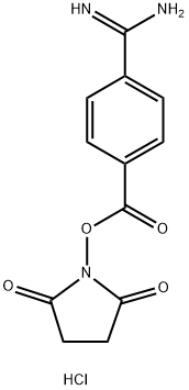Benzoic acid, 4-(aminoiminomethyl)-, 2,5-dioxo-1-pyrrolidinyl ester.HCl 结构式