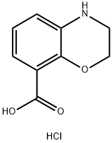 2H-1,4-Benzoxazine-8-carboxylic acid, 3,4-dihydro-, hydrochloride (1:2) Structure