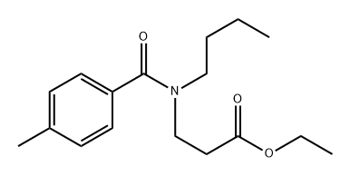 3-(N-丁基-4-甲基苯甲酰胺基)丙酸乙酯 结构式