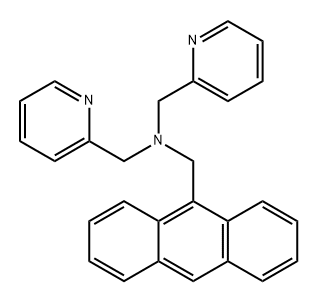 N-(9-anthrylmethyl)-1-(2-pyridyl)-N-(2-pyridylmethyl)methanamine Struktur