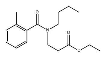 3-(N-丁基-2-甲基苯甲酰胺基)丙酸乙酯 结构式