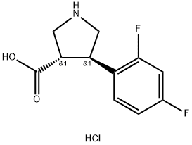 3-Pyrrolidinecarboxylic acid, 4-(2,4-difluorophenyl)-, hydrochloride (1:1), (3S,4R)- Structure