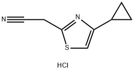 2-(4-cyclopropyl-1,3-thiazol-2-yl)acetonitrile hydrochloride,1909336-78-2,结构式