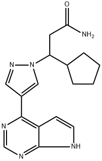 1H-Pyrazole-1-propanamide, β-cyclopentyl-4-(7H-pyrrolo[2,3-d]pyrimidin-4-yl)- Structure