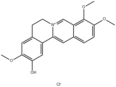 3,9,10-trimethoxy-5,6-dihydroisoquinolino[2,1-b]isoquinolin-7-ium-2-ol chloride Structure