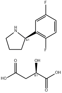 (R)-2-(2,5-二氟苯基)吡咯烷(R)-2- 羟基丁二酸,1919868-77-1,结构式
