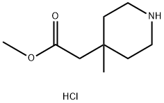 4-Piperidineacetic acid, 4-methyl-, methyl ester, hydrochloride (1:1) Structure