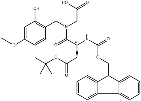Glycine, N-[(9H-fluoren-9-ylmethoxy)carbonyl]-D-α-aspartyl-N-[(2-hydroxy-4-methoxyphenyl)methyl]-, 1-(1,1-dimethylethyl) ester 结构式