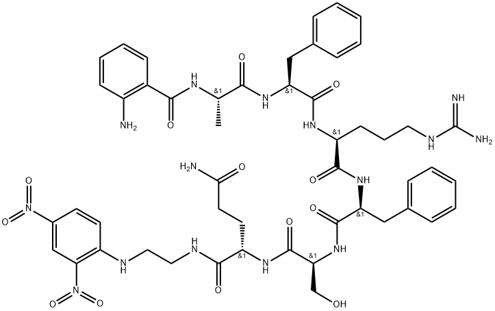 Abz-Ala-Phe-Arg-Phe-Ser-Gln-EDDnp 化学構造式