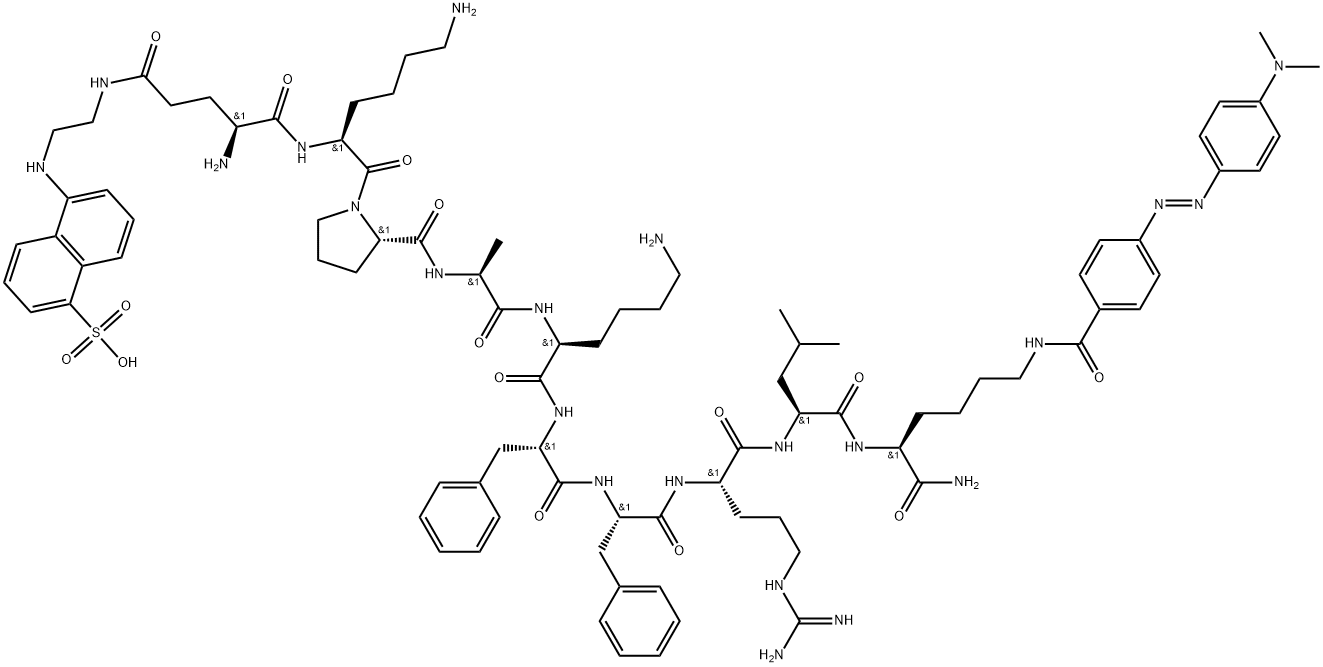 H-GLU(EDANS)-LYS-PRO-ALA-LYS-PHE-PHE-ARG-LEU-LYS(DABCYL)-NH2, 1926163-42-9, 结构式