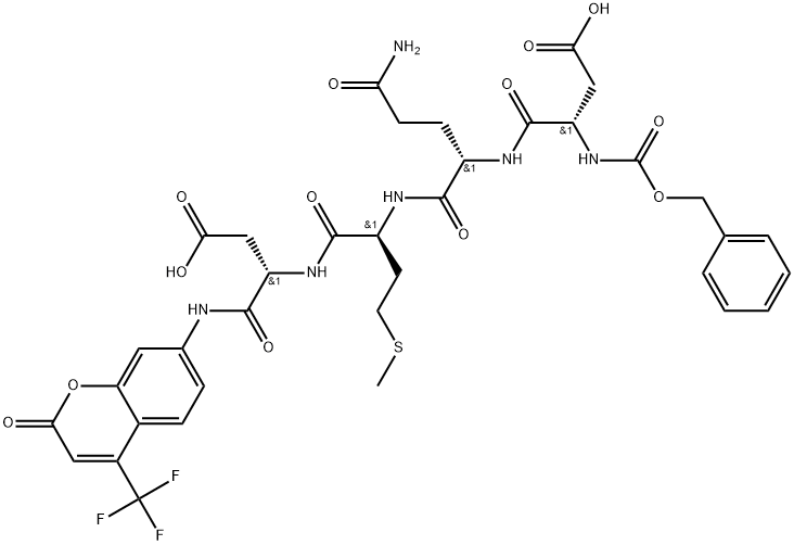 Z-ASP-GLN-MET-ASP-AFC 化学構造式