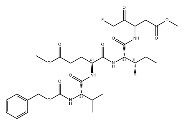 Z-Val-Glu(OMe)-Ile-DL-Asp(OMe)-fluoromethylketone Structure