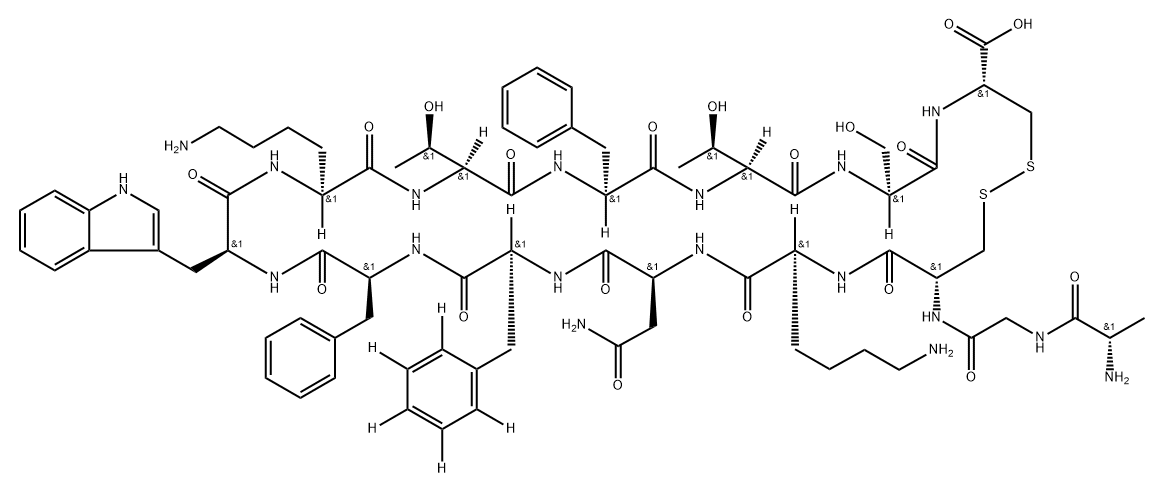 ([ring-D5]Phe6)-Somatostatin-14 Structure