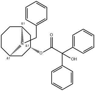 Benzilic acid (1β,5β)-9-benzyl-9-azabicyclo[3.3.1]nonan-3β-yl ester Structure