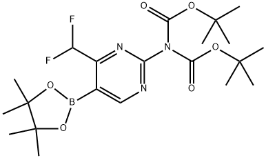 二叔丁基(4-(二氟甲基)-5-(4,4,5,5-四甲基-1,3,2-二氧杂硼烷-2-基)嘧啶-2-基亚氨基二碳酸酯,1927858-89-6,结构式