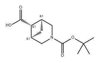 3-Azabicyclo[3.1.1]heptane-3,6-dicarboxylic acid, 3-(1,1-dimethylethyl) ester, (1α,5α,6α)- Structure