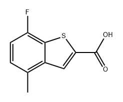 7-fluoro-4-methylbenzo[b]thiophene-2-carboxylic acid 化学構造式
