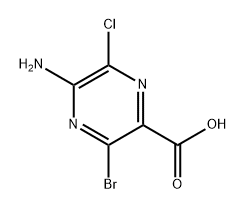 5-氨基-3-溴-6-氯吡嗪-2-羧酸,1936595-24-2,结构式