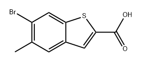 6-溴-5-甲基苯并[B]噻吩-2-羧酸 结构式