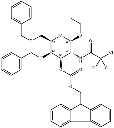 1937239-42-3 β-D-Galactopyranoside, ethyl 2-deoxy-4,6-bis-O-(phenylmethyl)-1-thio-2-[(2,2,2-trichloroacetyl)amino]-, 3-(9H-fluoren-9-ylmethyl carbonate)