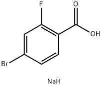 Benzoicacid,4-bromo-2-fluoro-,sodiumsalt(1:1) Struktur