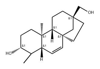 17-Nor-8β,13β-kaur-6-ene-13-methanol, 3α-hydroxy- (8CI) Struktur