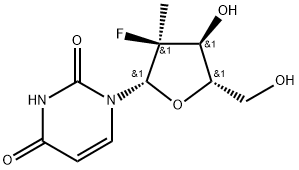 2,4(1H,3H)-Pyrimidinedione, 1-[(2S)-2-deoxy-2-fluoro-2-methyl-β-L-erythro-pentofuranosyl]- Struktur