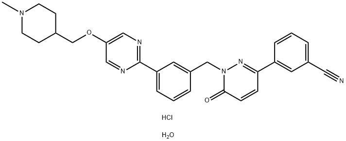 テポチニブ塩酸塩水和物 化学構造式