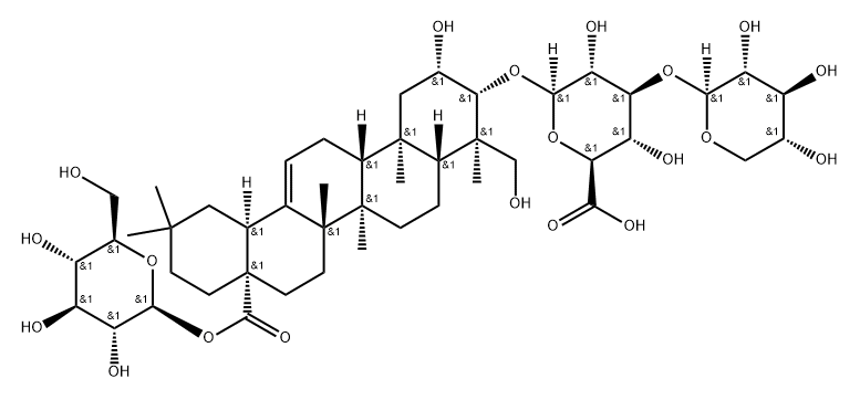 β-D-Glucopyranosiduronic acid, (2β,3β,4α)-28-(β-D-glucopyranosyloxy)-2,23-dihydroxy-28-oxoolean-12-en-3-yl 3-O-β-D-xylopyranosyl-