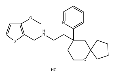 N-((3-Methoxythiophen-2-yl)methyl)-2-(9-(pyridin-2-yl)-6-oxaspiro[4.5]decan-9-yl)ethanamine hydrochloride Structure