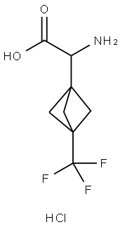 Bicyclo[1.1.1]pentane-1-acetic acid, α-amino-3-(trifluoromethyl)-, hydrochloride (1:1) 结构式