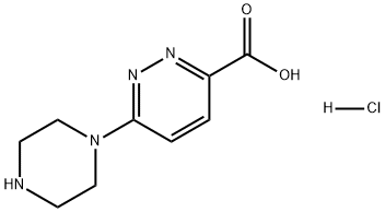 3-Pyridazinecarboxylic acid, 6-(1-piperazinyl)-, hydrochloride (1:1) Structure