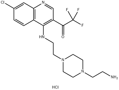 1-(4-((2-(4-(2-Aminoethyl)piperazin-1-yl)ethyl)amino)-7-chloroquinolin-3-yl)-2,2,2-trifluoroethanone hydrochloride Structure