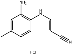 7-Amino-5-methyl-1H-indole-3-carbonitrile hydrochloride 结构式