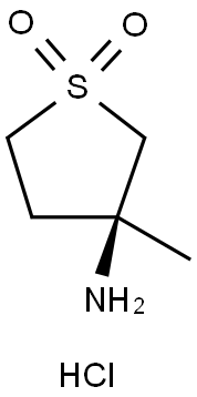 (S)-3-氨基-3-甲基四氢噻吩 1,1-二氧化盐酸, 1958087-77-8, 结构式