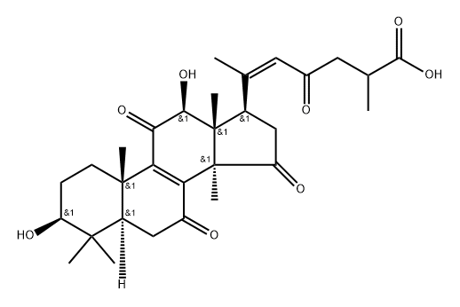 Lanosta-8,20(22)-dien-26-oic acid, 3,12-dihydroxy-7,11,15,23-tetraoxo-, (3β,12β,20Z)- Structure