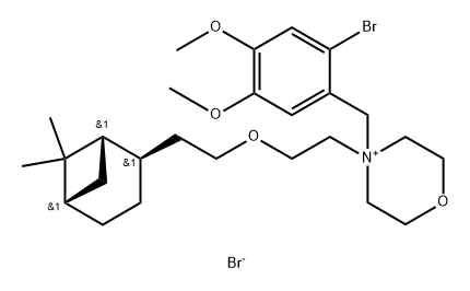 Morpholinium, 4-[(2-bromo-4,5-dimethoxyphenyl)methyl]-4-[2-[2-[(1S,2R,5S)-6,6-dimethylbicyclo[3.1.1]hept-2-yl]ethoxy]ethyl]-, bromide (1:1) Struktur