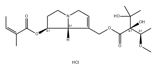 2-Butenoic acid, 2-methyl-, (1S,7aR)-7-[[(2R)-2,3-dihydroxy-2-[(1R)-1-methoxyethyl]-3-methyl-1-oxobutoxy]methyl]-2,3,5,7a-tetrahydro-1H-pyrrolizin-1-yl ester, hydrochloride (1:1), (2Z)- Structure