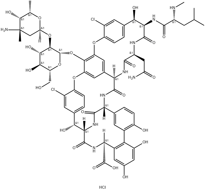 VANCOMYCIN MONOHYDROCHLORIDE, 197638-25-8, 结构式
